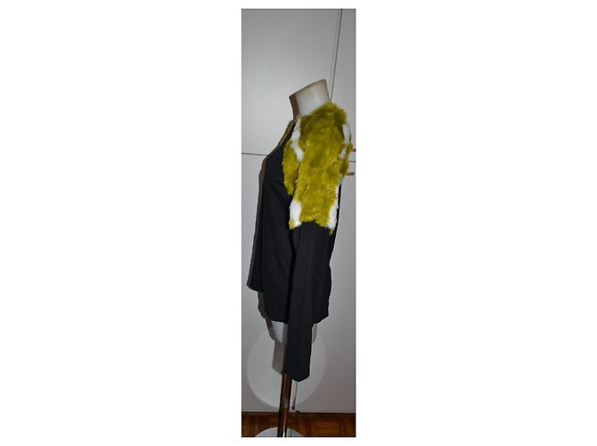 Zara Baumwollpullover mit Kunstfell-Schultern schwarz Mehrfarben - Ansicht 3