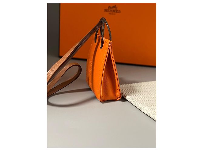 Hermès Taschenanhänger Orange Leder - Ansicht 10