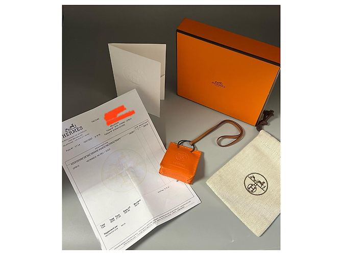 Hermès Taschenanhänger Orange Leder - Ansicht 2