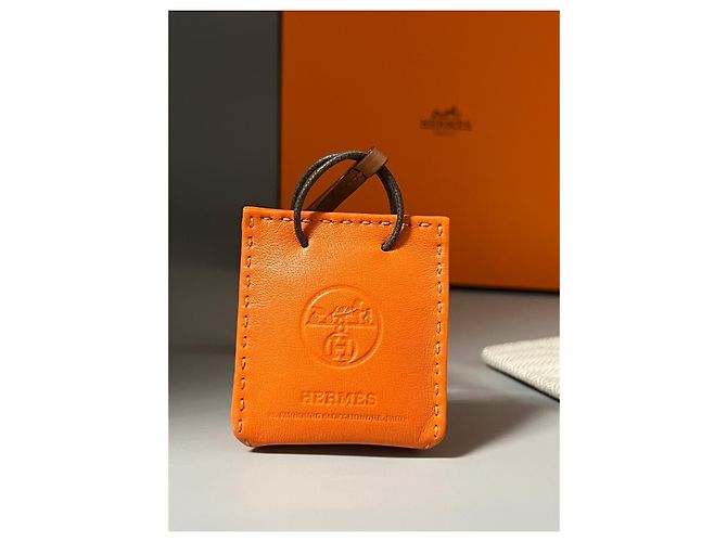 Hermès Taschenanhänger Orange Leder - Ansicht 3