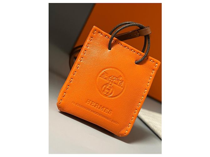 Hermès Taschenanhänger Orange Leder - Ansicht 4