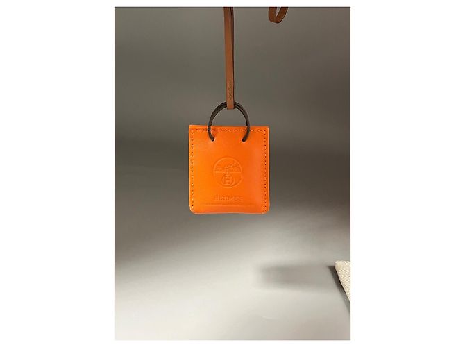 Hermès Taschenanhänger Orange Leder - Ansicht 5