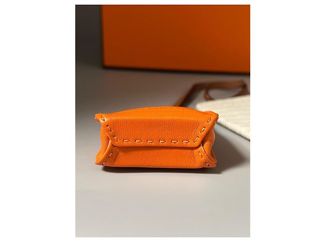 Hermès Taschenanhänger Orange Leder - Ansicht 8