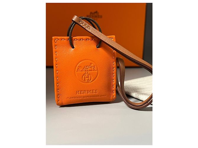 Hermès Taschenanhänger Orange Leder - Ansicht 9