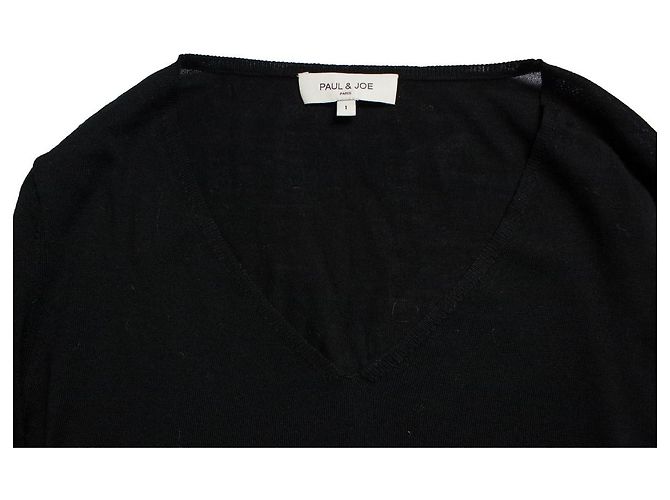 Paul & Joe, top nero con scollo a V - vista 5