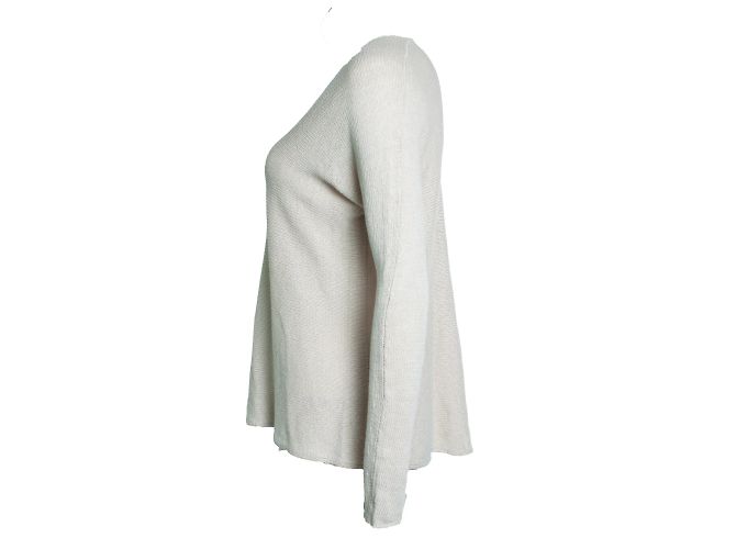 Vince, top de punto en v beige - vista 2