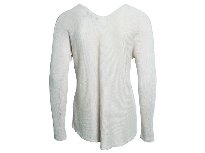 Vince, top de punto en v beige - vista 3