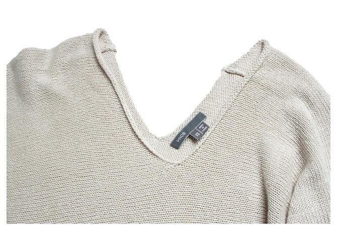 Vince, top de punto en v beige - vista 5