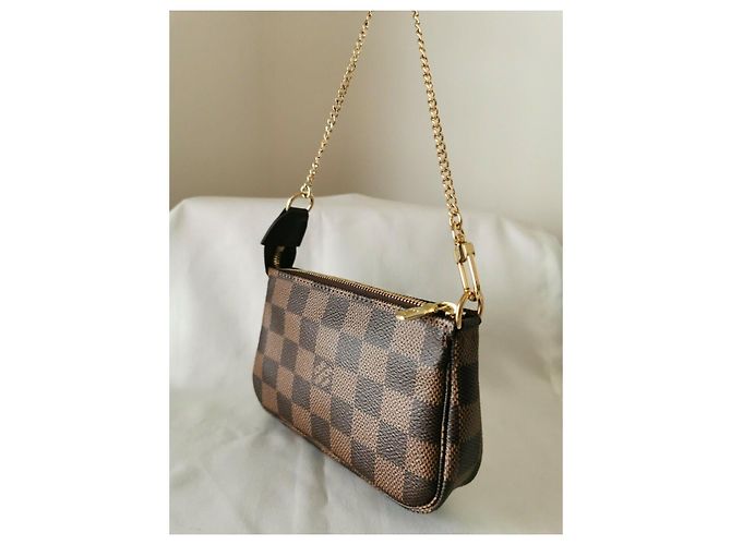LOUIS VUITTON Mini Pochette Accessori Ebano Marrone chiaro Marrone scuro - vista 3