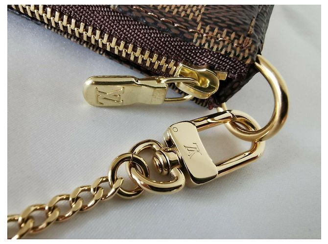 LOUIS VUITTON Mini Pochette Accessori Ebano Marrone chiaro Marrone scuro - vista 4