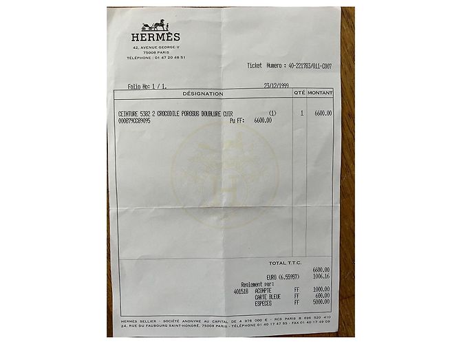 Cinturón Hermès de cuero de cocodrilo negro con hebilla H dorada 85 cm - vista 11