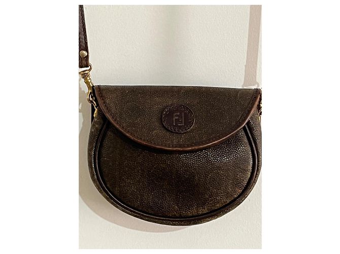 Fendi Mini Handtasche aus Leder hellbraun - Ansicht 3