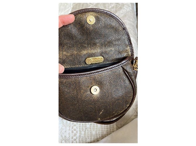Fendi Mini Handtasche aus Leder hellbraun - Ansicht 4