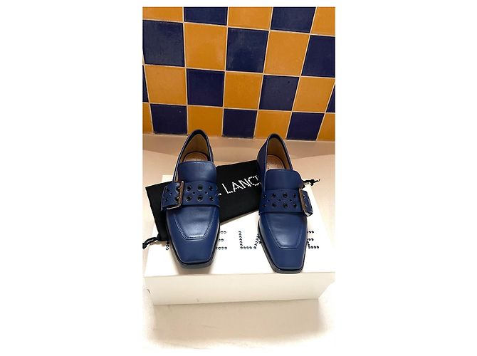 Mocassini Free Lance in pelle blu Taglia 37 - vista 2