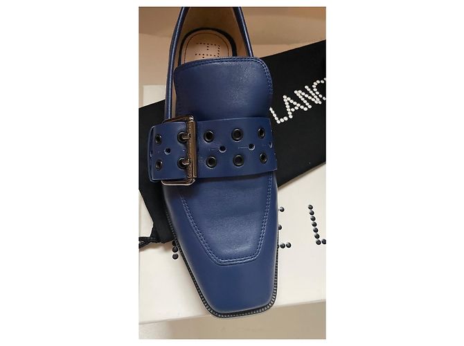 Mocassini Free Lance in pelle blu Taglia 37 - vista 4