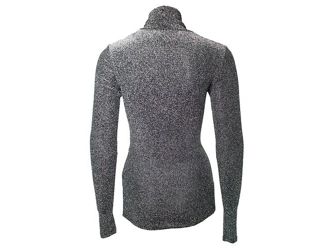 Blusa de gola alta brilhante Woyela da Isabel Marant Prata Metálico - vista 3