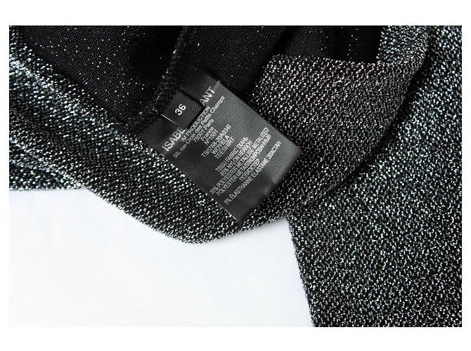 Blusa de gola alta brilhante Woyela da Isabel Marant Prata Metálico - vista 6