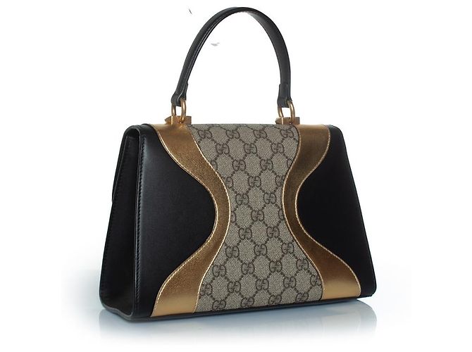 Borsa a mano Gucci Supreme monogramma Osiride Marrone - vista 3
