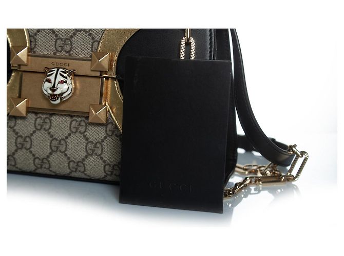 Borsa a mano Gucci Supreme monogramma Osiride Marrone - vista 7