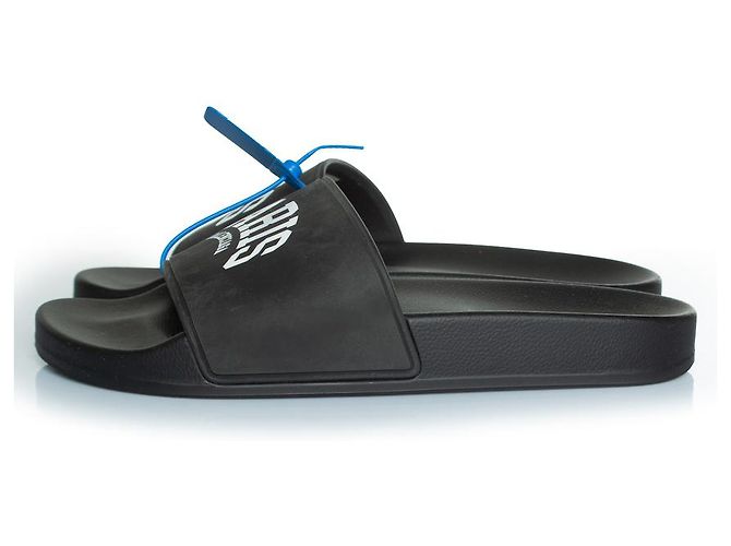 Infradito Balenciaga stampa Parigi in nero - vista 2