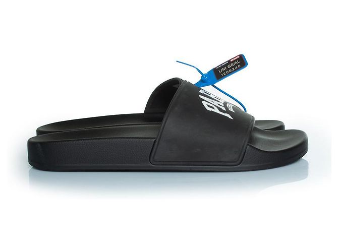 Infradito Balenciaga stampa Parigi in nero - vista 4