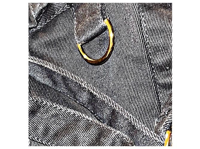 Gucci Tom Ford Rare Black Bondage Style Denim Negro - vista 10