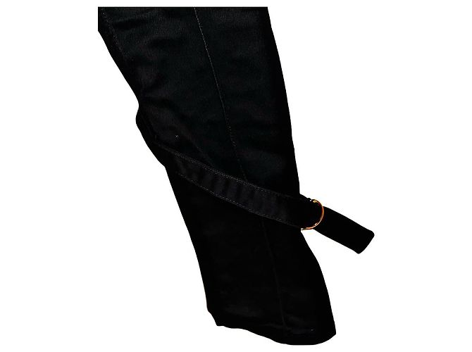 Gucci Tom Ford Rare Black Bondage Style Denim Negro - vista 15