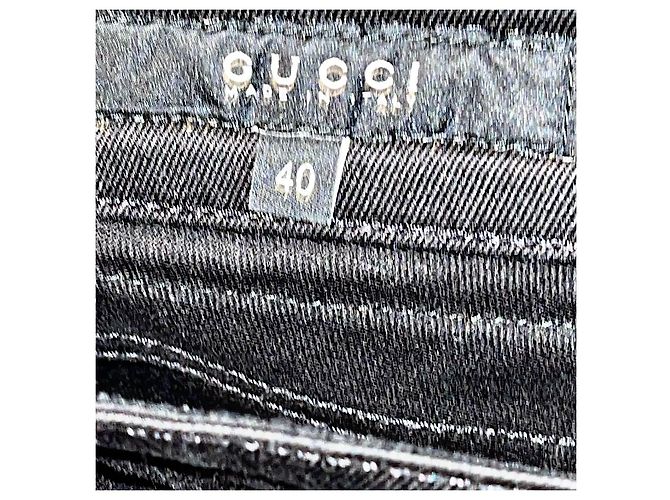 Gucci Tom Ford Rare Black Bondage Style Denim Negro - vista 17