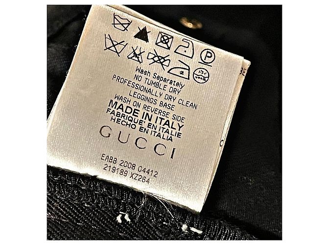 Gucci Tom Ford Rare Black Bondage Style Denim Negro - vista 18