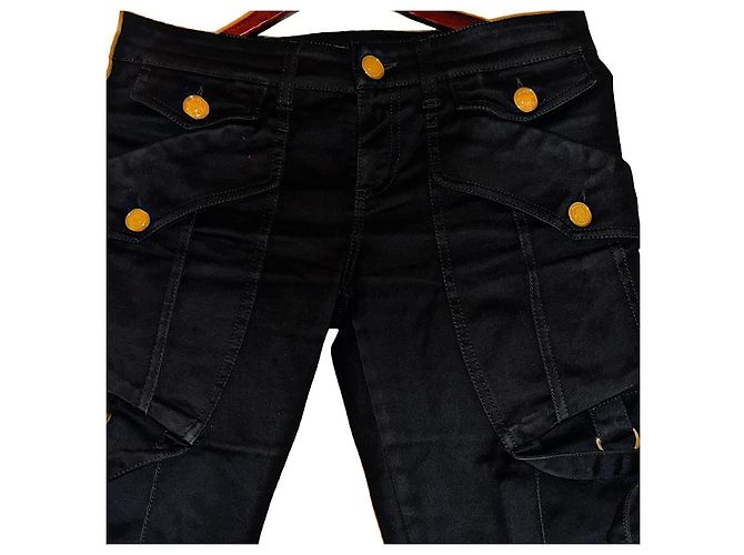 Gucci Tom Ford Rare Black Bondage Style Denim Negro - vista 2
