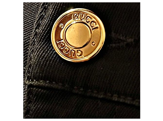 Gucci Tom Ford Rare Black Bondage Style Denim Negro - vista 3