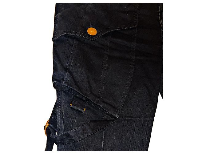 Gucci Tom Ford Rare Black Bondage Style Denim Negro - vista 5