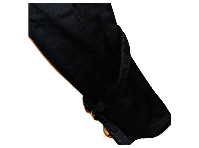 Gucci Tom Ford Rare Black Bondage Style Denim Negro - vista 7