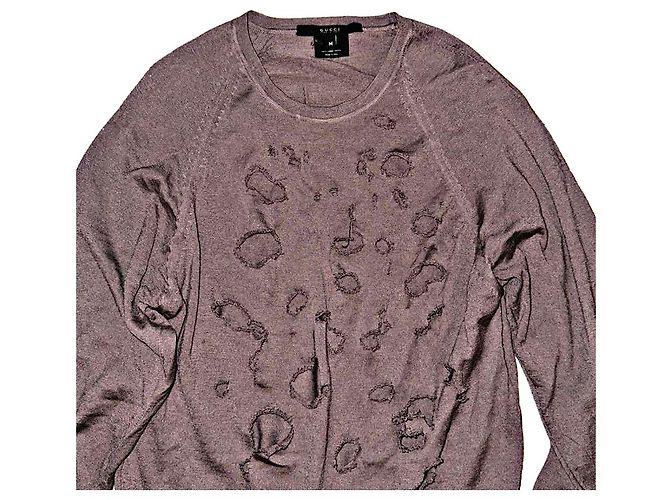 Gucci Rare Tom Ford Distressed verarbeiteter Wollpullover - Ansicht 2
