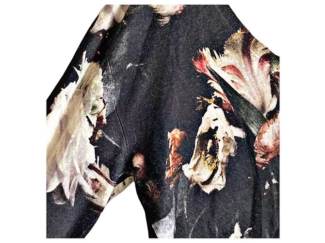 Vintage Alexander McQUEEN Archive 95 AW Seidenmischung botanischer und Federpullover Mehrfarben - Ansicht 2