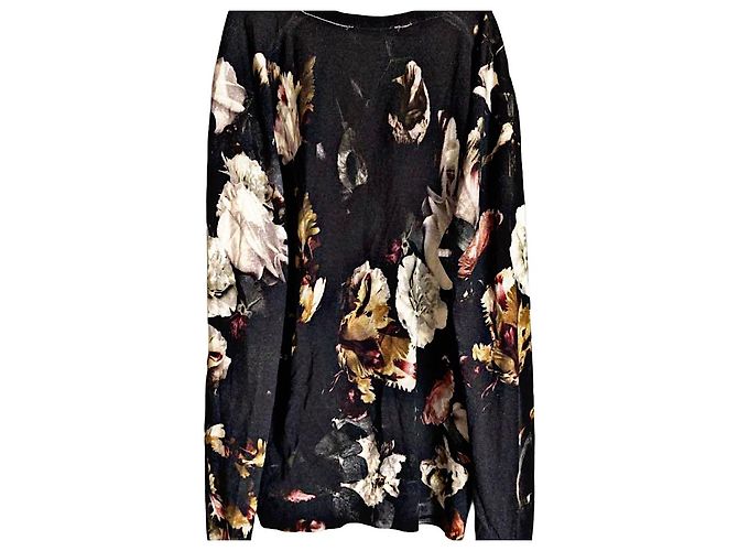 Vintage Alexander McQUEEN Archive 95 AW Seidenmischung botanischer und Federpullover Mehrfarben - Ansicht 3