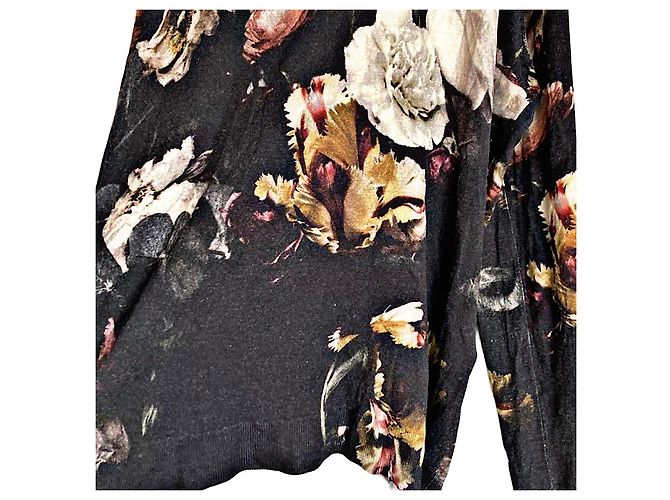 Vintage Alexander McQUEEN Archive 95 AW Seidenmischung botanischer und Federpullover Mehrfarben - Ansicht 6