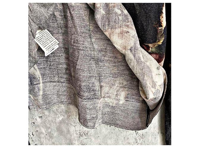 Vintage Alexander McQUEEN Archive 95 AW Seidenmischung botanischer und Federpullover Mehrfarben - Ansicht 7