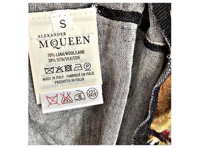 Vintage Alexander McQUEEN Archive 95 AW Seidenmischung botanischer und Federpullover Mehrfarben - Ansicht 8