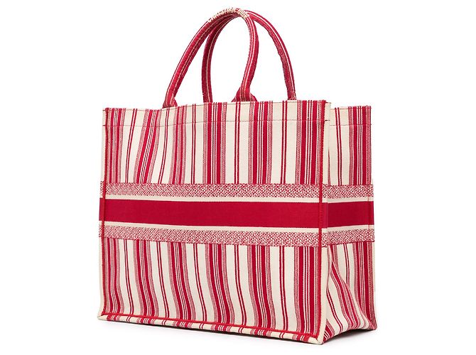 Book Tote Dior Rosso Grande Borsa a Strisce - vista 2