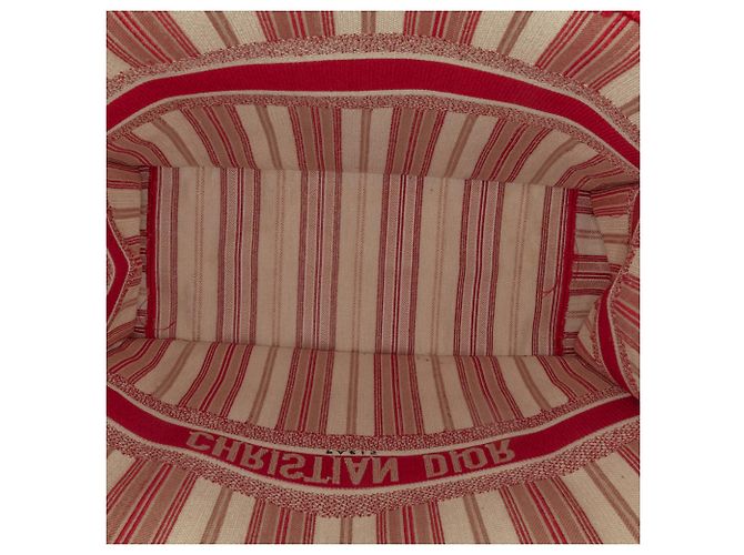 Book Tote Dior Rosso Grande Borsa a Strisce - vista 4