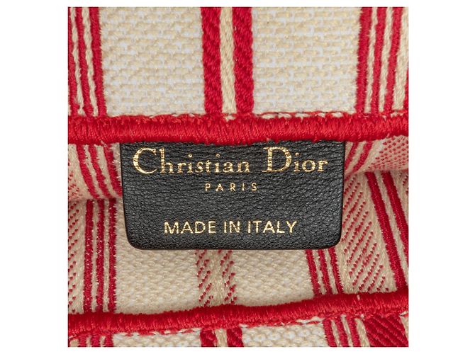 Book Tote Dior Rosso Grande Borsa a Strisce - vista 5