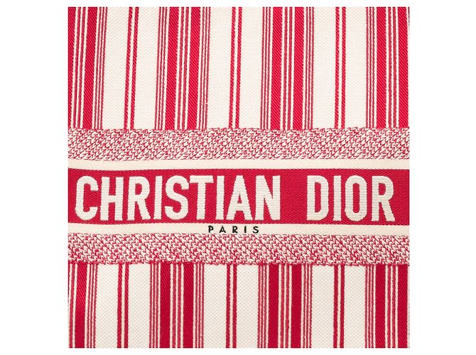Book Tote Dior Rosso Grande Borsa a Strisce - vista 7