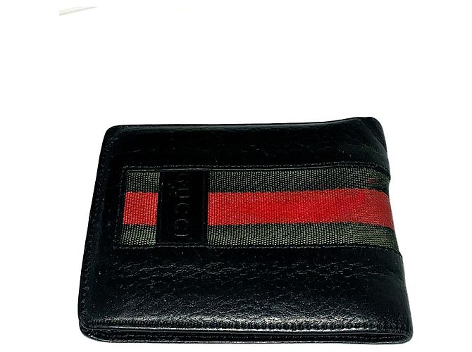 Gucci Black Calf Leather Web Wallet - view 2