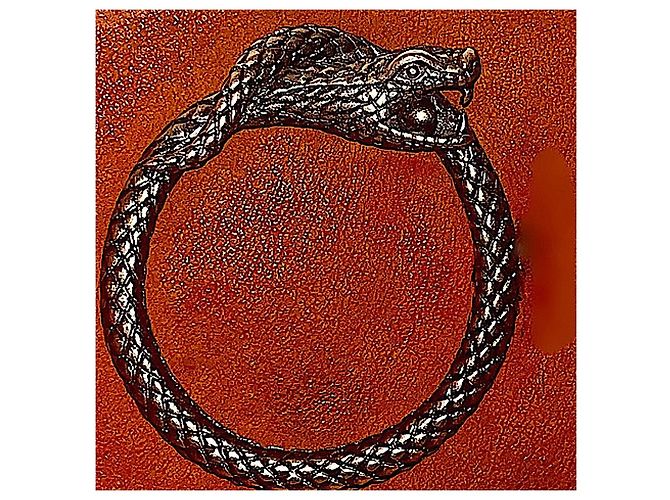 Borsa Serpente in pelle e suede dell'archivio Saint Laurent 16 AW Hedi Slimane autentica Marrone - vista 2