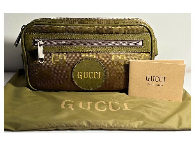 Borsa a cintura Gucci verde oliva nylon - vista 2