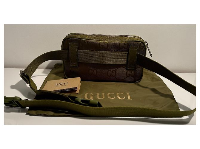 Borsa a cintura Gucci verde oliva nylon - vista 3