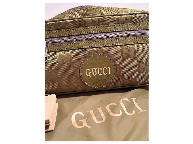 Borsa a cintura Gucci verde oliva nylon - vista 4