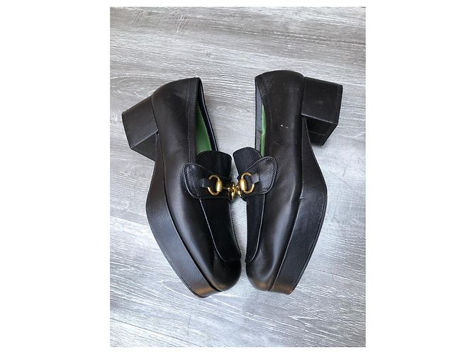 Décolleté Gucci in pelle nera 38 Nero - vista 2