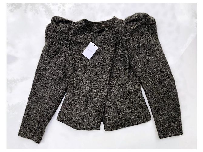 Isabel Marant Jacke Dunkelgrau Wolle und Alpaka Größe 40 Anthrazitgrau - Ansicht 2